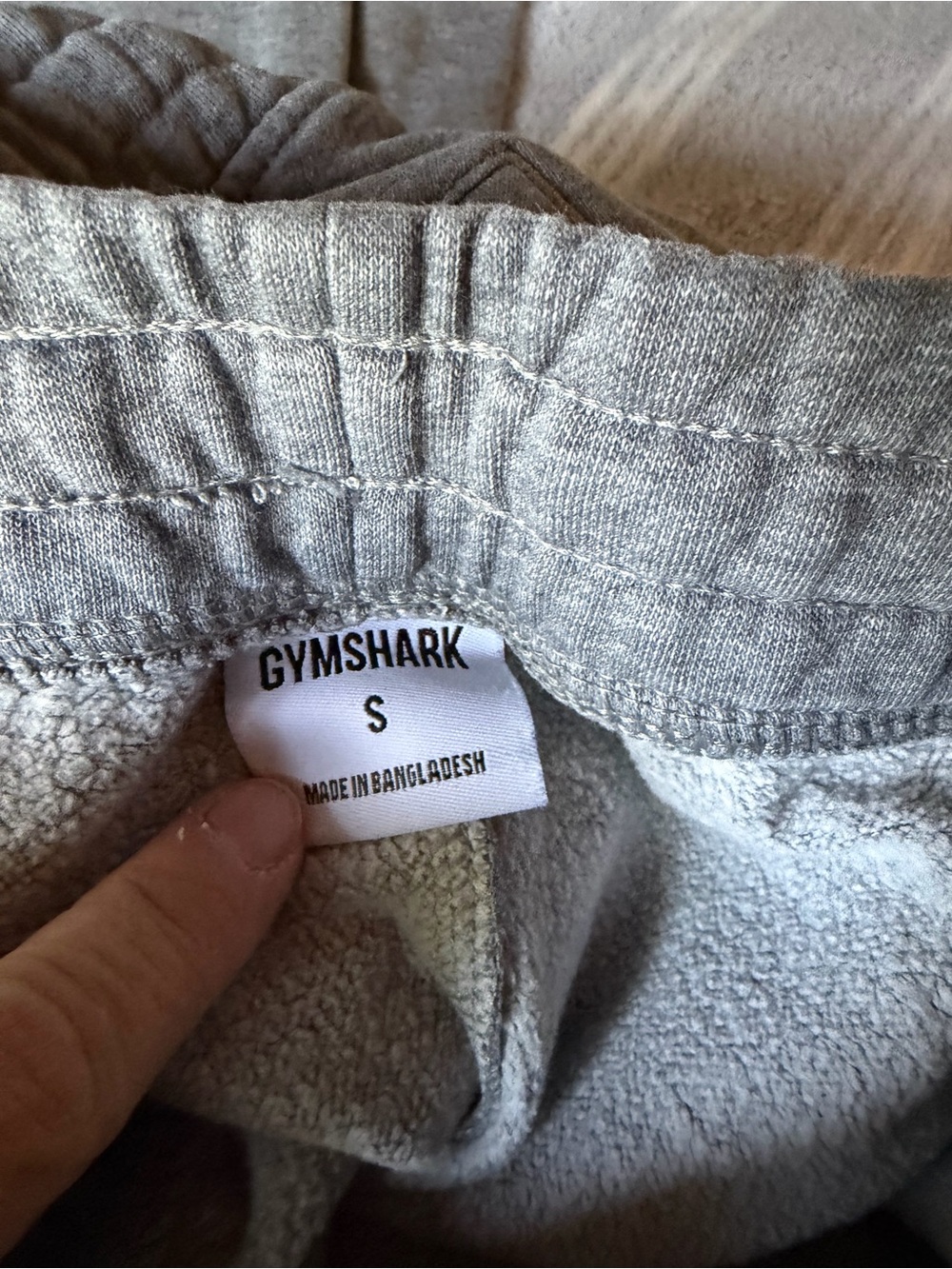 Gymshark Light Gray Fleece Sweatpants with Logo Tag - Picture 2 of 2